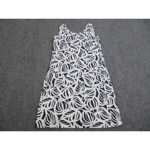 Lilly‎ Pulitzer Dress Womens XS Navy White Leaf Print Sleeveless Pockets Summer